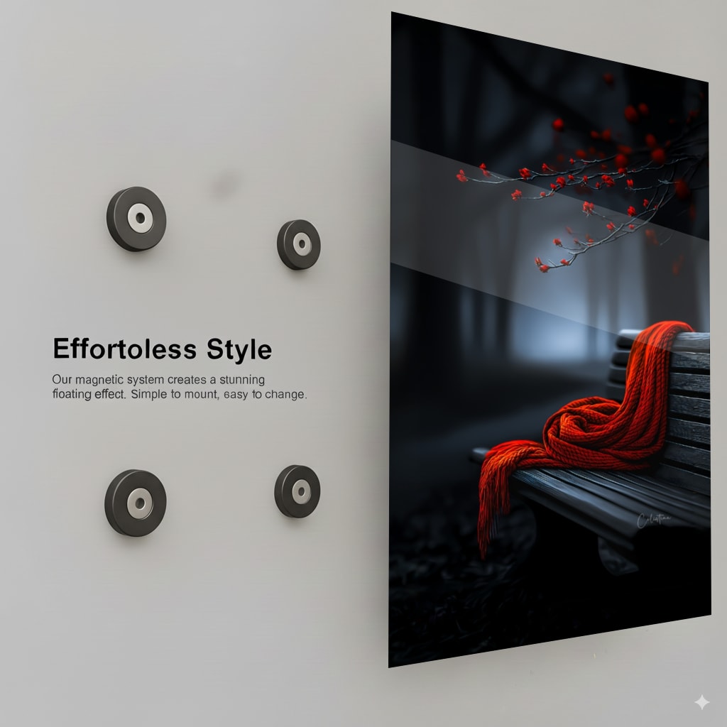 Red Scarf Serenity - Installation Mockup