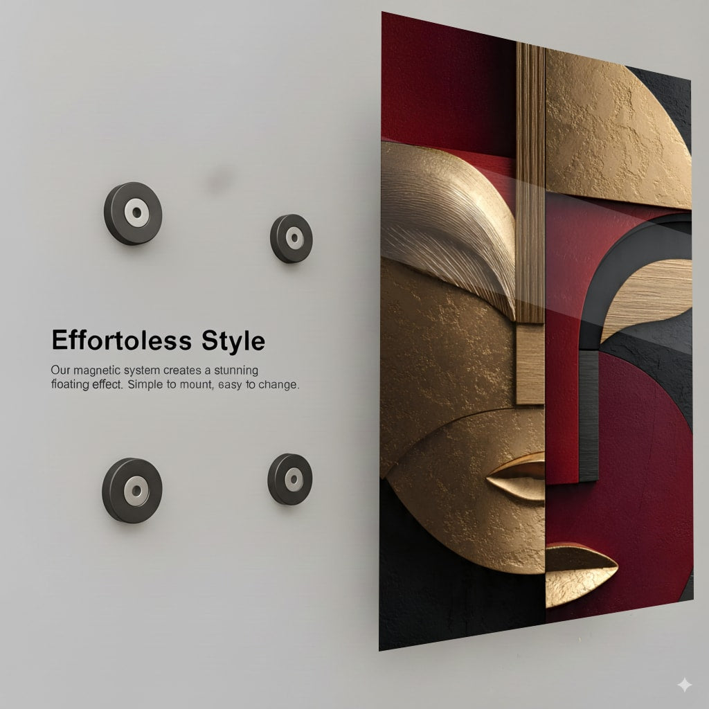 Golden Geometric Portrait - Installation Mockup