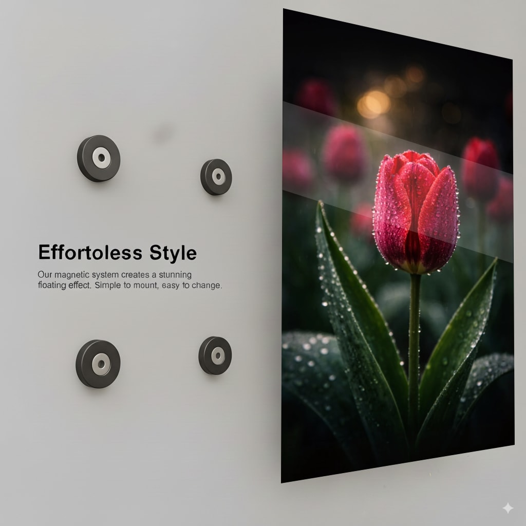 Crimson Dewdrops Beauty - Installation Mockup