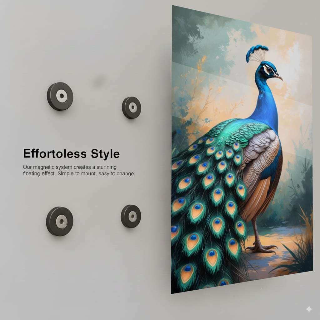 Elegant Azure Peacock - Installation Mockup