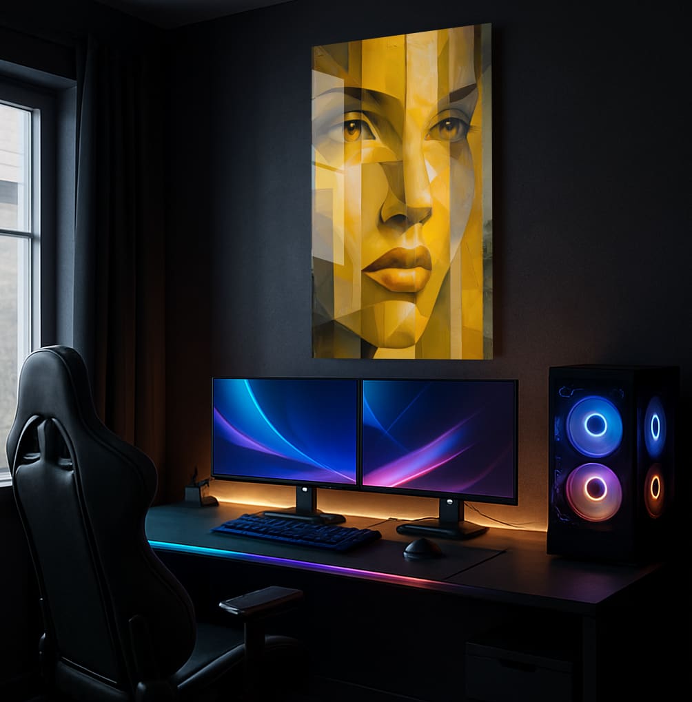 Golden Geometric Portrait - Showcase Mockup