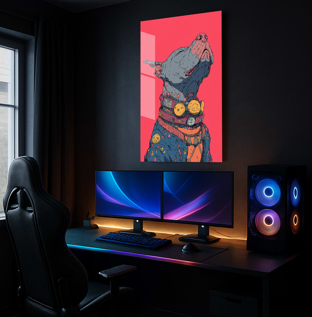 Pitbull -Techno Dog Portrait- - Showcase Mockup