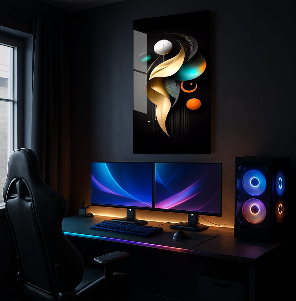 Abstract Golden Flow - Showcase Mockup