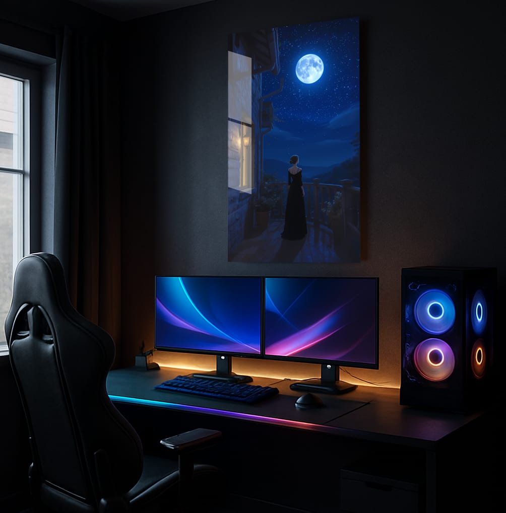 Lunar Serenity Gaze - Showcase Mockup