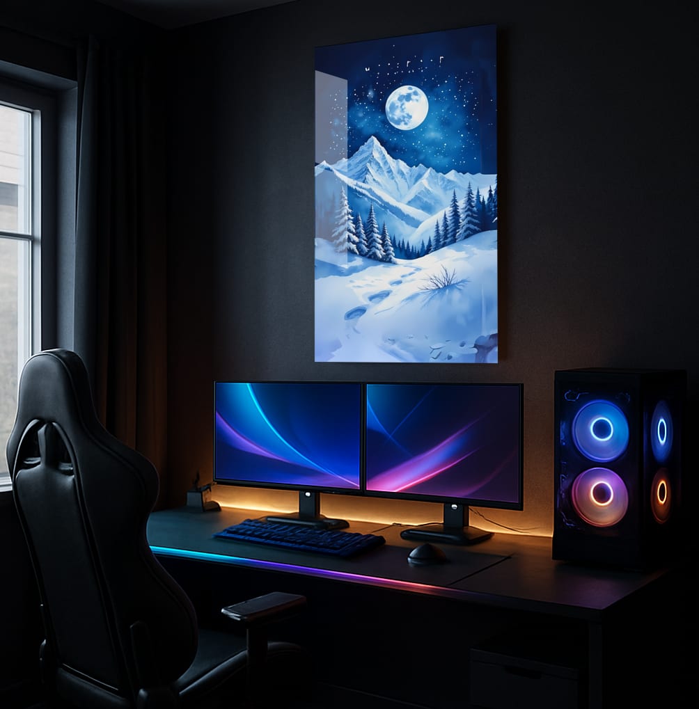 Lunar Mountain Scene - Showcase Mockup