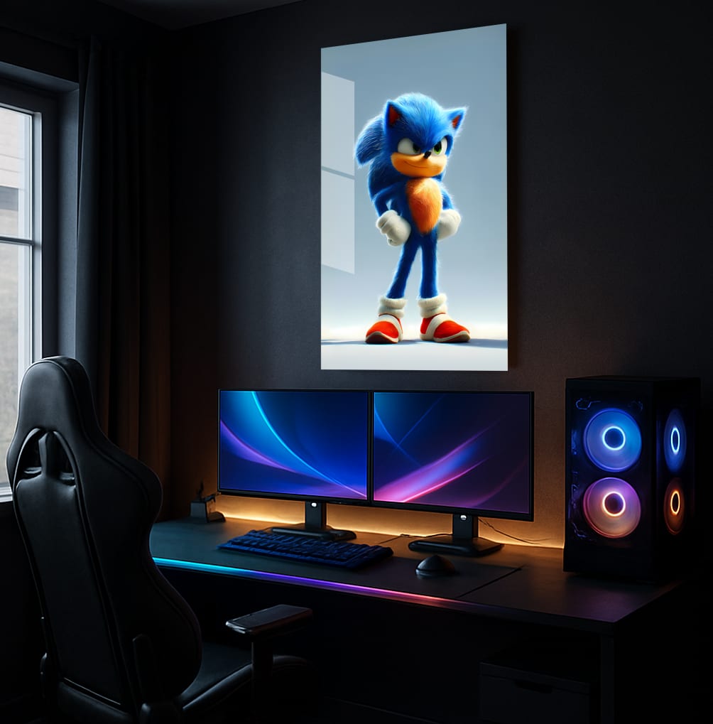 Sonic's Confident Stance - Lifestyle Mockup