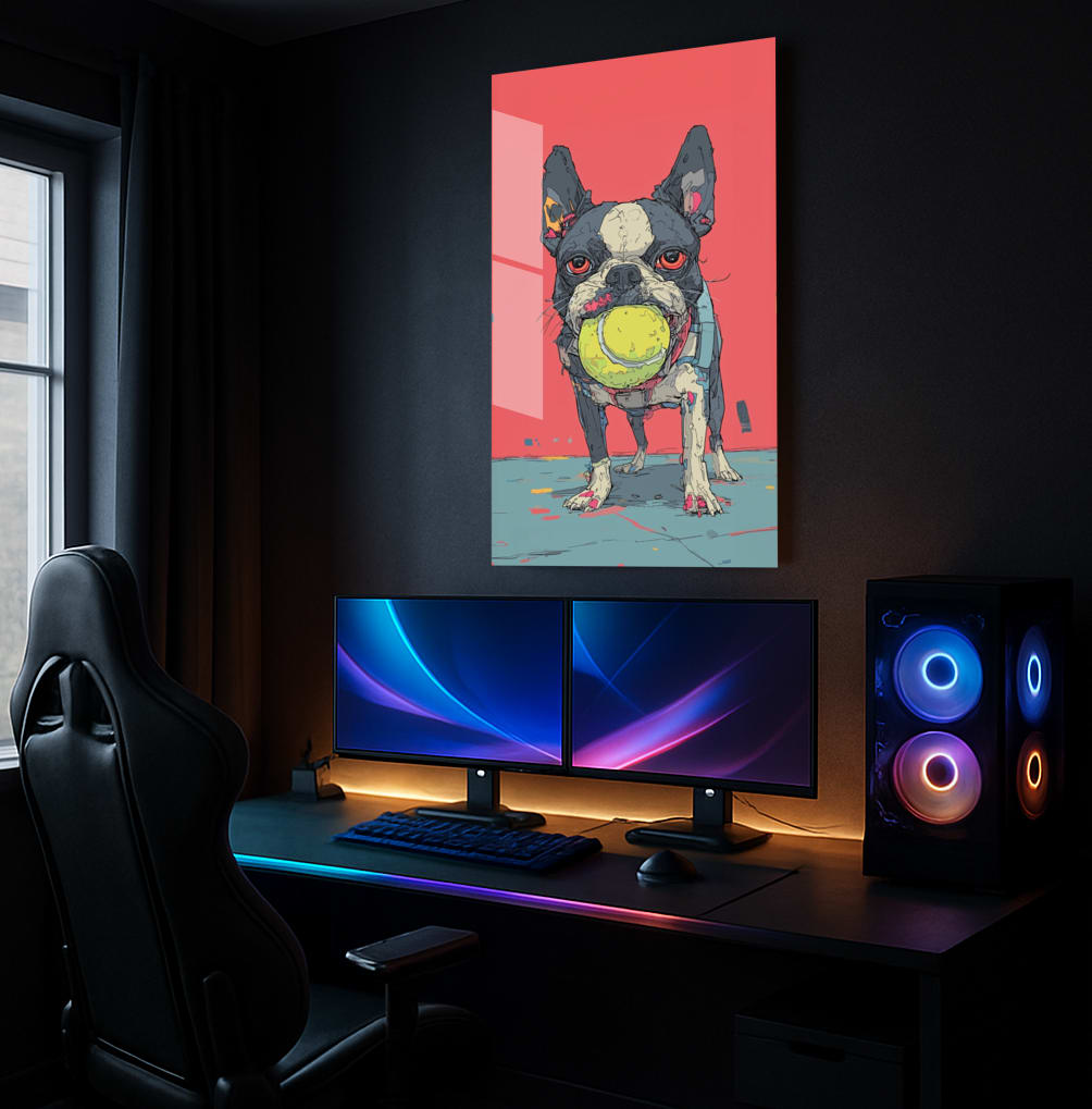 Boston Terrier -Canine Sports Portrait- - Showcase Mockup