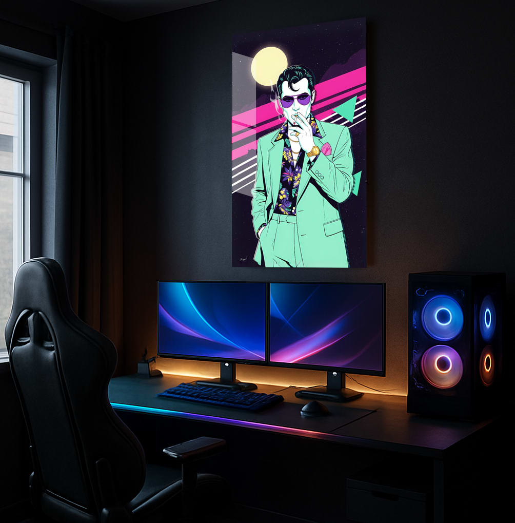 Vice Night – Neon Luxe 80s Patrick Nagel - Lifestyle Mockup
