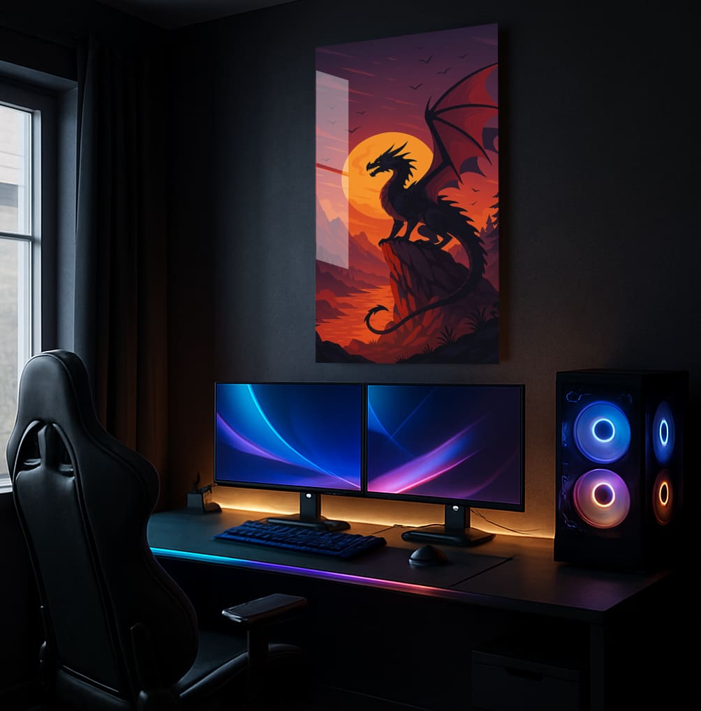 Dragon Sunset Majesty - Lifestyle Mockup