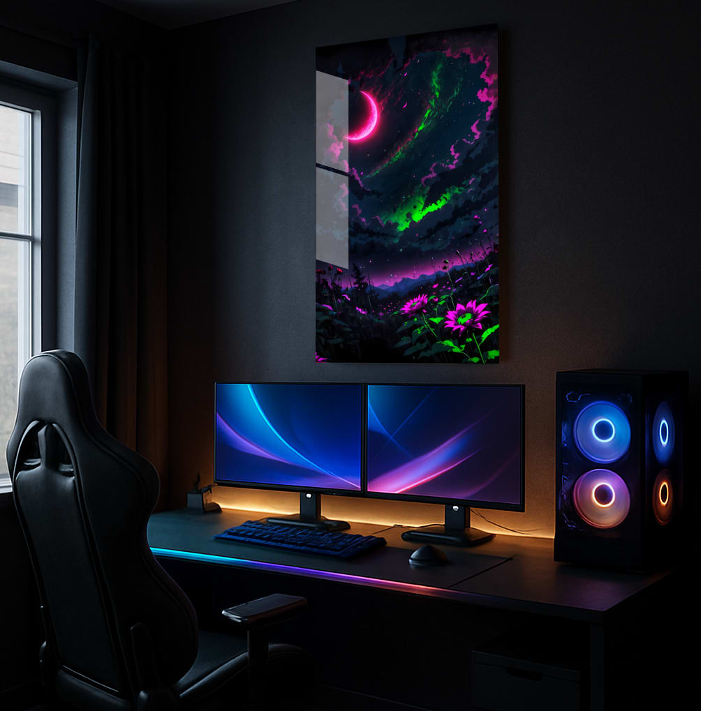 Neon Moon Flowers - Lifestyle Mockup