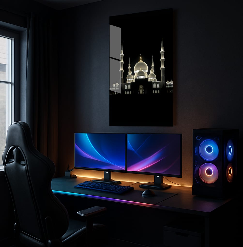 Illuminated Grand Mosque - Showcase Mockup