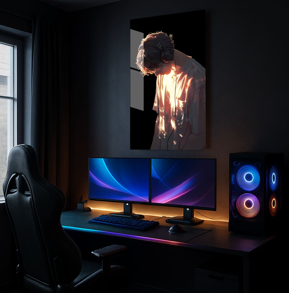 Golden Silent Tunes - Lifestyle Mockup