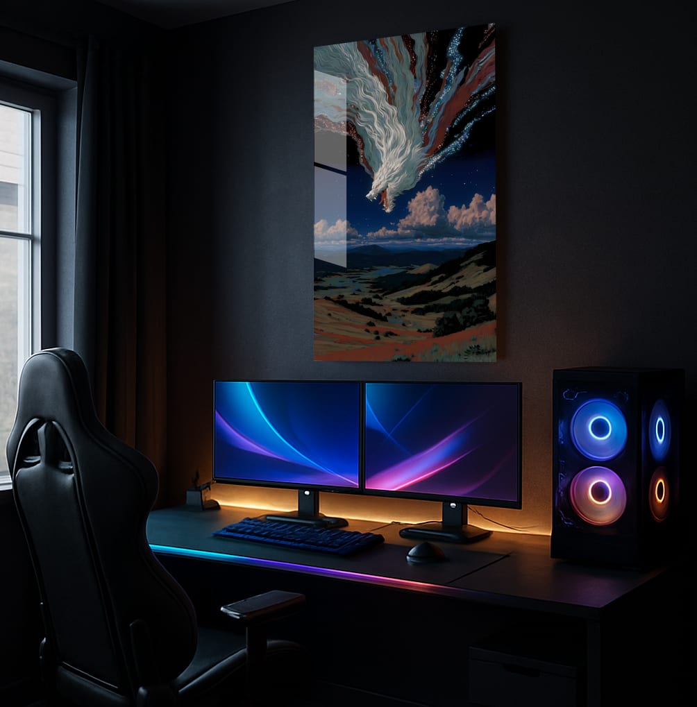 Celestial Wolf Guardian - Lifestyle Mockup