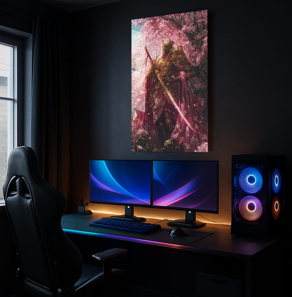 Golden Blossom Warrior - Showcase Mockup