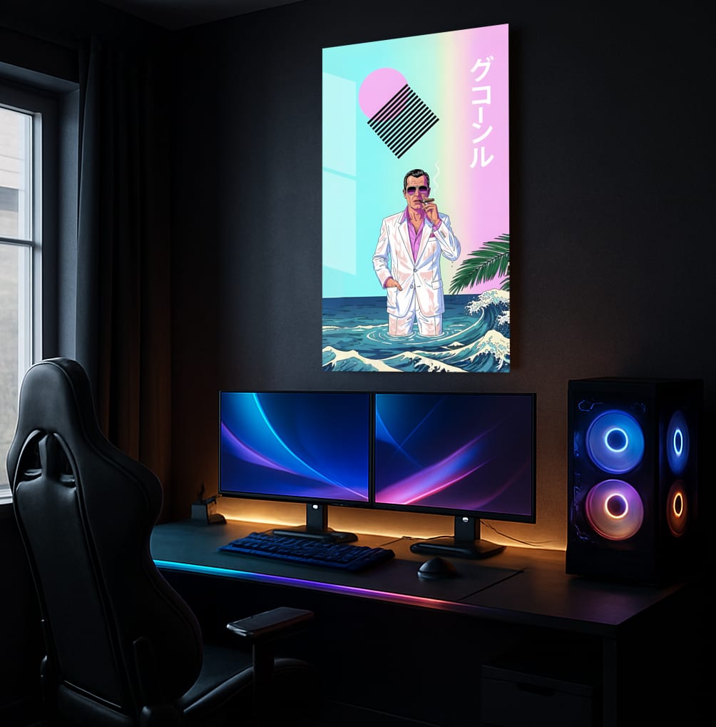 Smokin’ Rad Wave of Vapor – Vaporwave 80s Miami Dream - Lifestyle Mockup