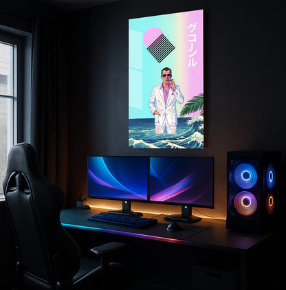 Smokin’ Rad Wave of Vapor – Vaporwave 80s Miami Dream - Lifestyle Mockup
