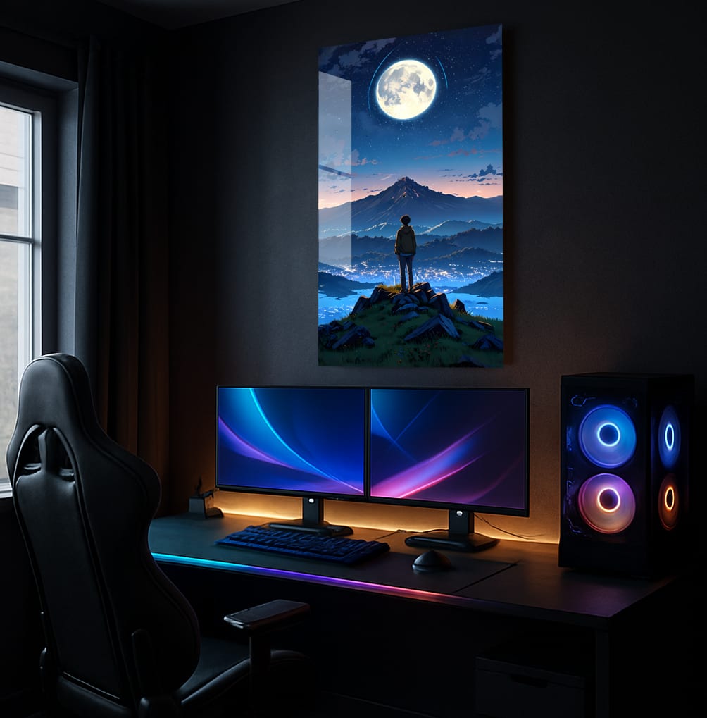 Lunar Mountain Gaze - Showcase Mockup