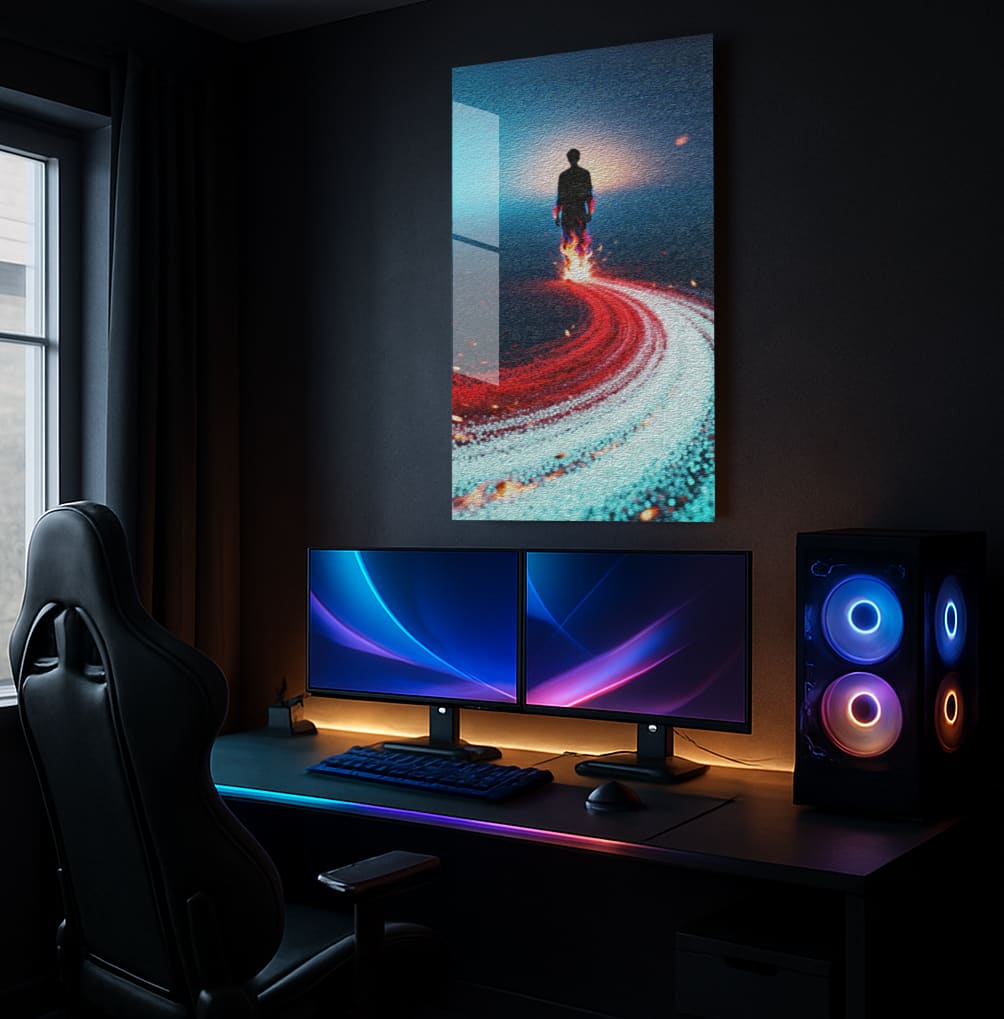 Fiery Transformation Path - Showcase Mockup