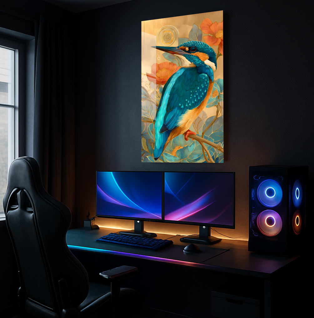 Golden Bloom Kingfisher - Showcase Mockup