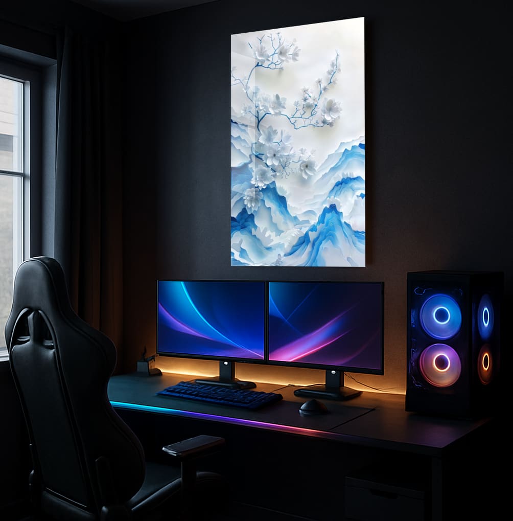 Ethereal Blue Peaks - Showcase Mockup