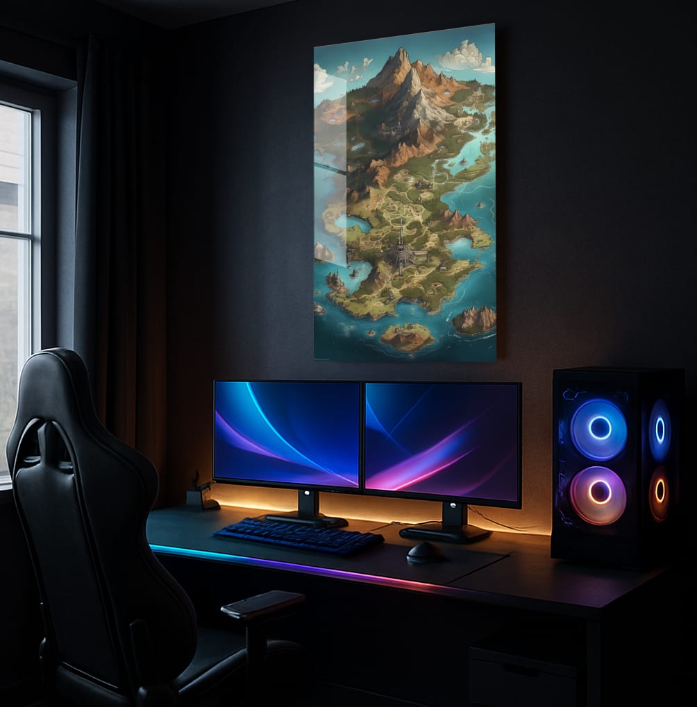 Cartographer's Dream Landscape - Showcase Mockup