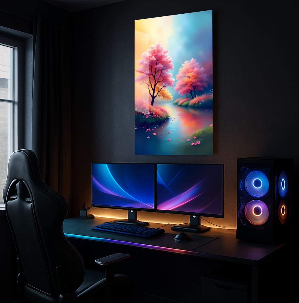 Tranquil Blossom Stream - Lifestyle Mockup