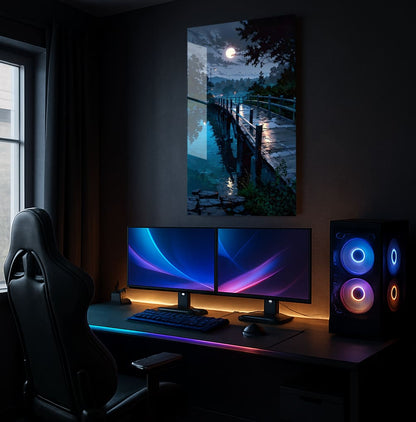 Moonlit Bridge Serenity - Lifestyle Mockup
