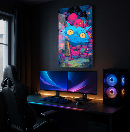 Blue Cat -Cosmic Feline Encounter- - Showcase Mockup