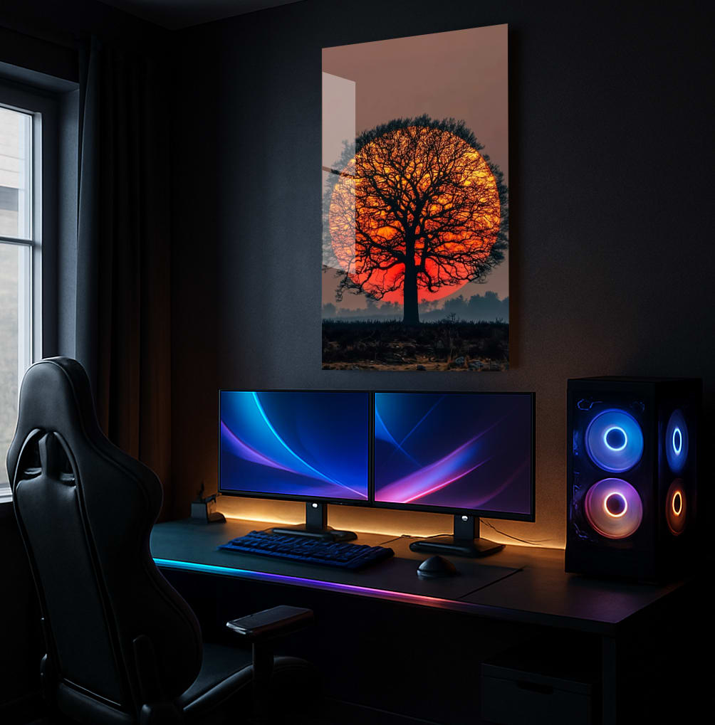 Sunset Silhouette Tree - Showcase Mockup