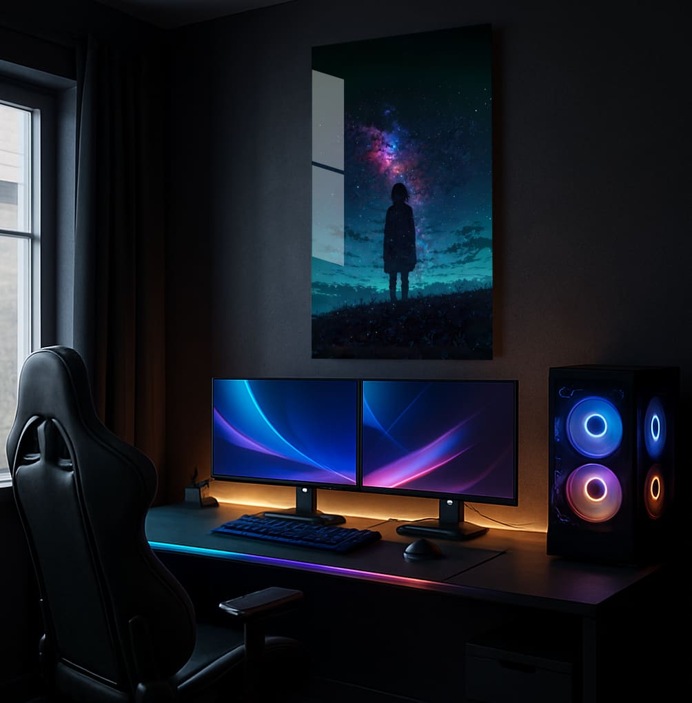 Cosmic Dreamscape Gaze - Lifestyle Mockup