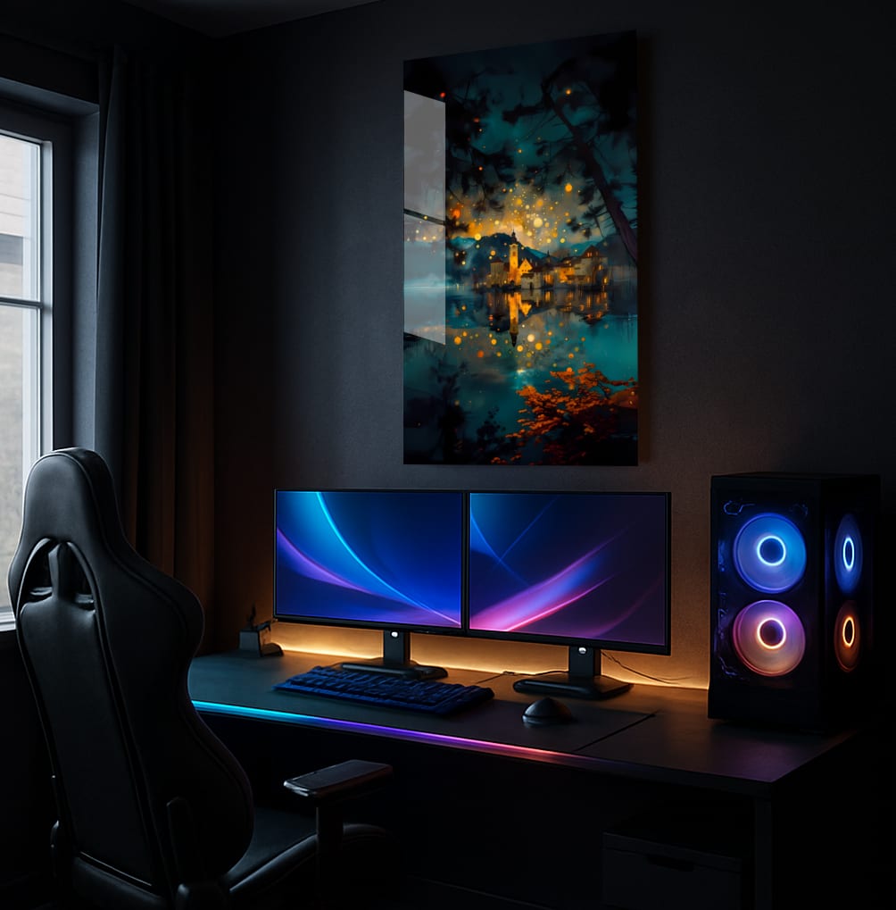 Tranquil Town Reflection - Showcase Mockup