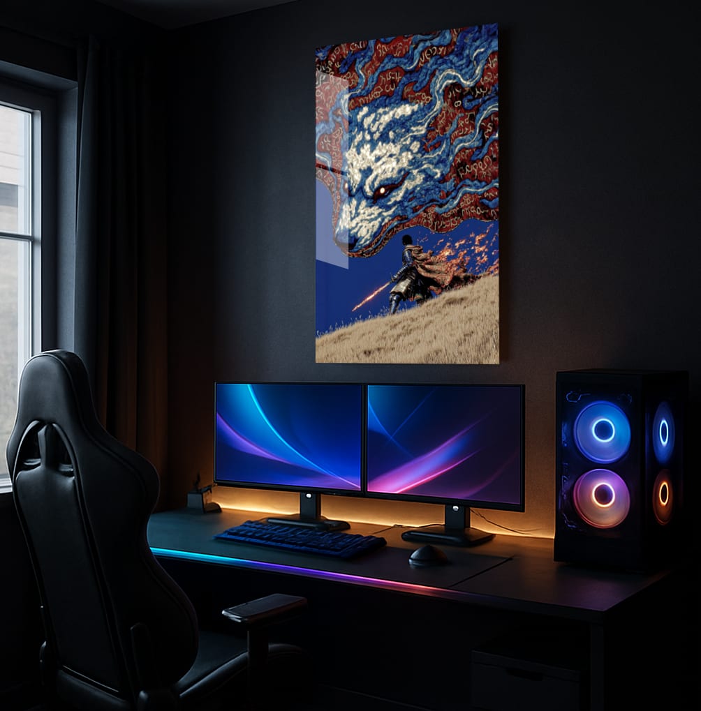 Warrior Vs Wolf - Showcase Mockup