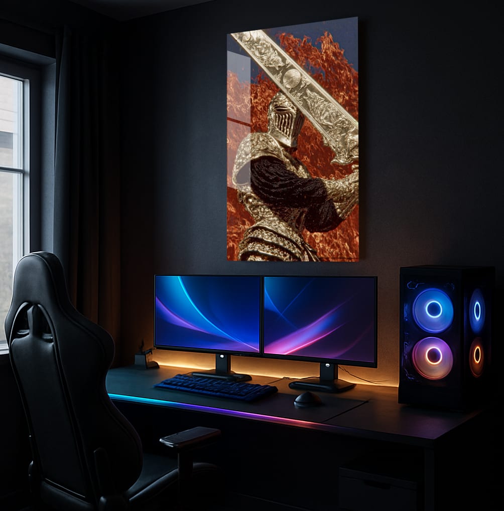 Golden Wolf Knight - Showcase Mockup