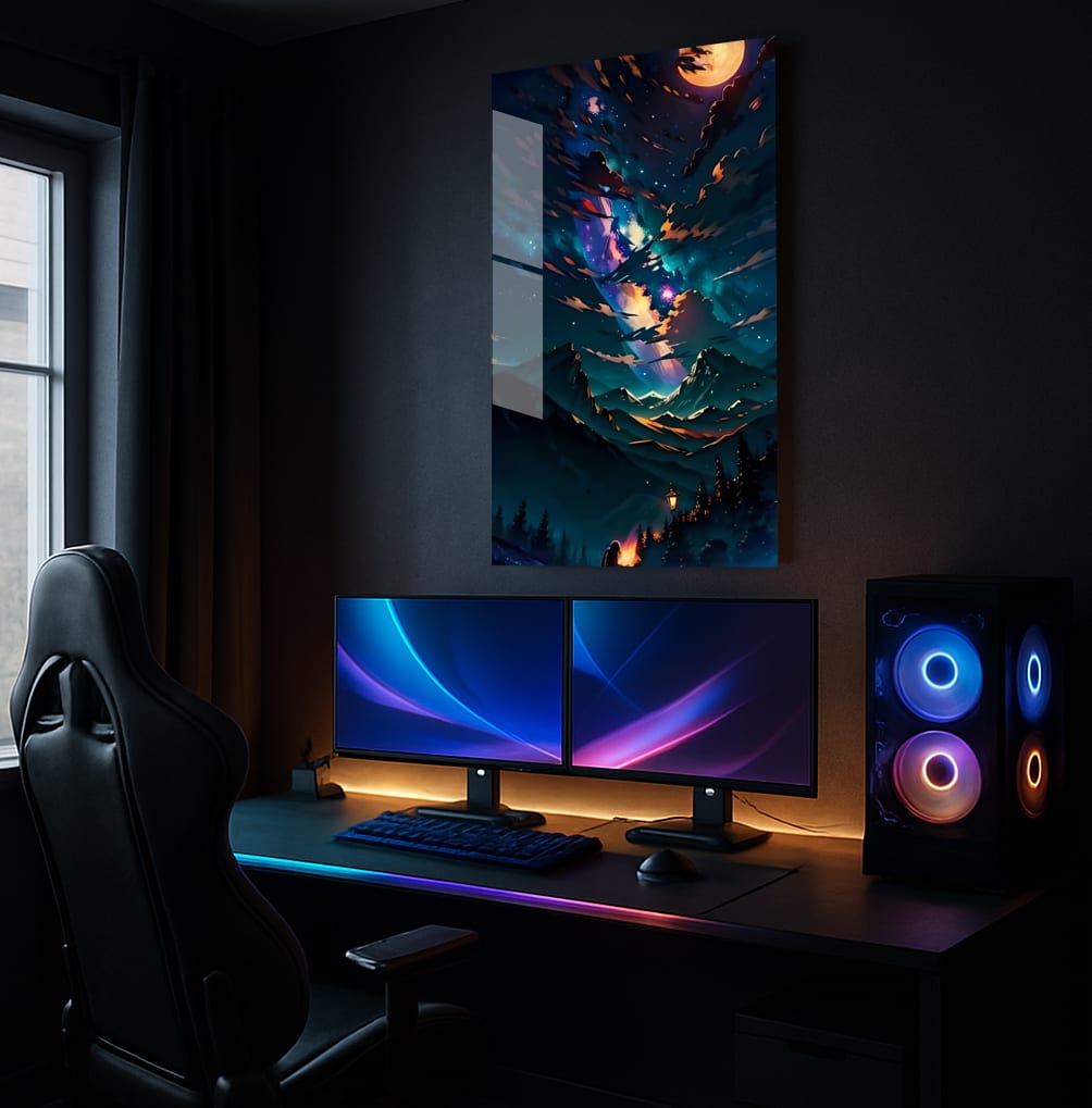 Ethereal Nightscape Art - Lifestyle Mockup