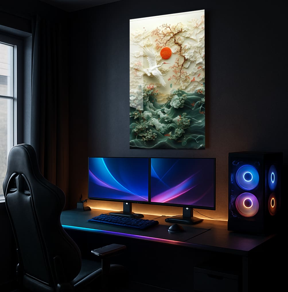 Serene Crane Ascent - Showcase Mockup