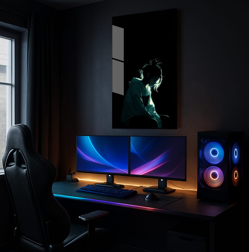 Enigmatic Light Silhouette - Showcase Mockup