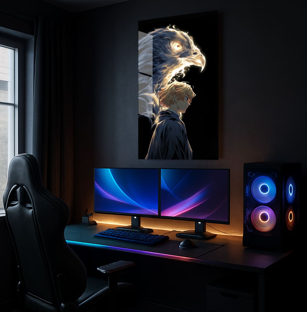 Eagle's Fierce Gaze - Showcase Mockup