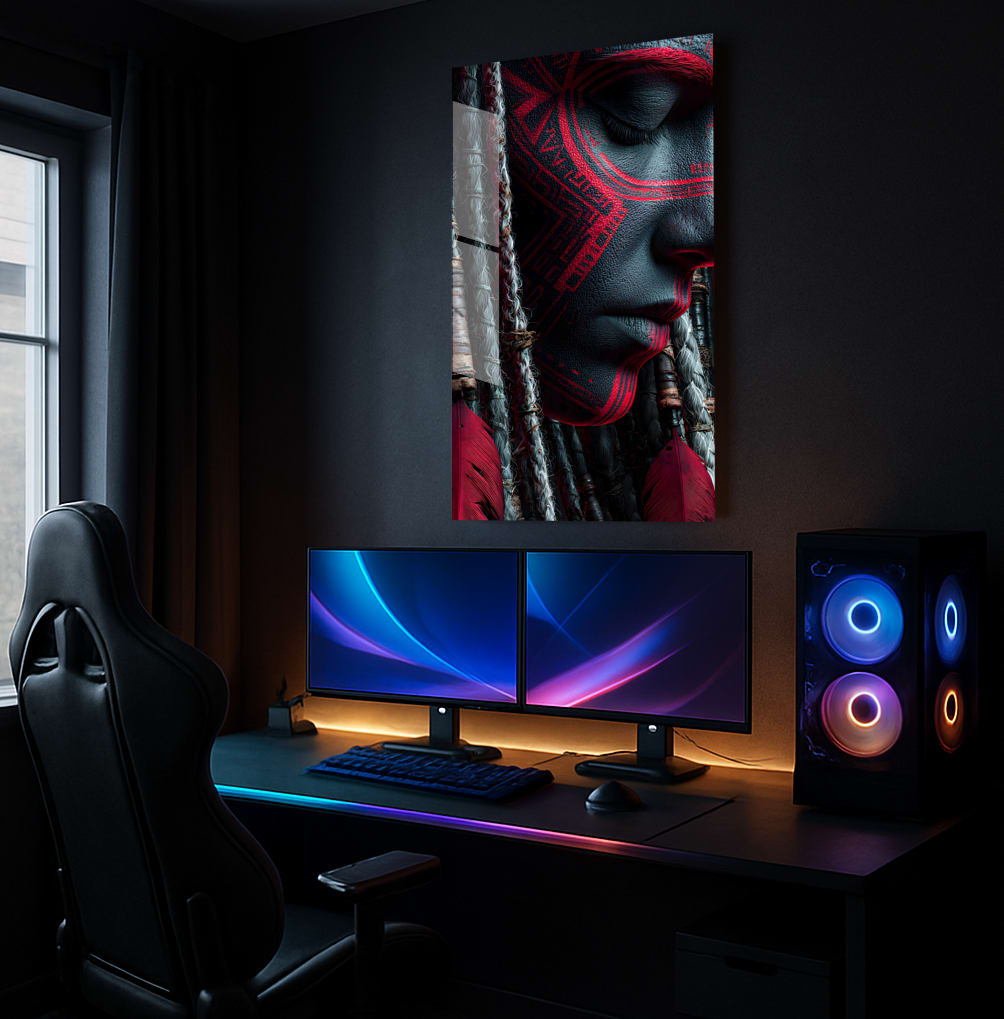 Tribal Crimson Portrait - Showcase Mockup