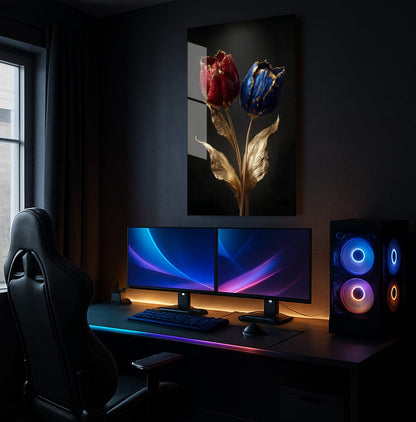 Golden tulip flower - Showcase Mockup