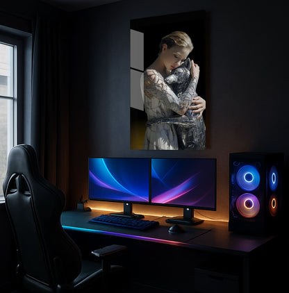 Metallic Wolf Embrace - Showcase Mockup