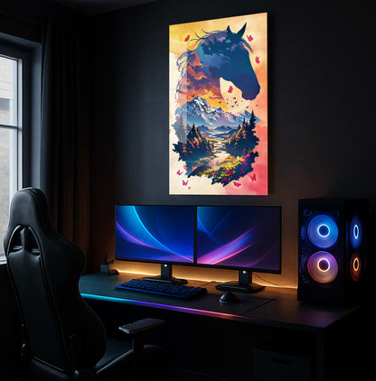 Horse Landscape Silhouette - Showcase Mockup