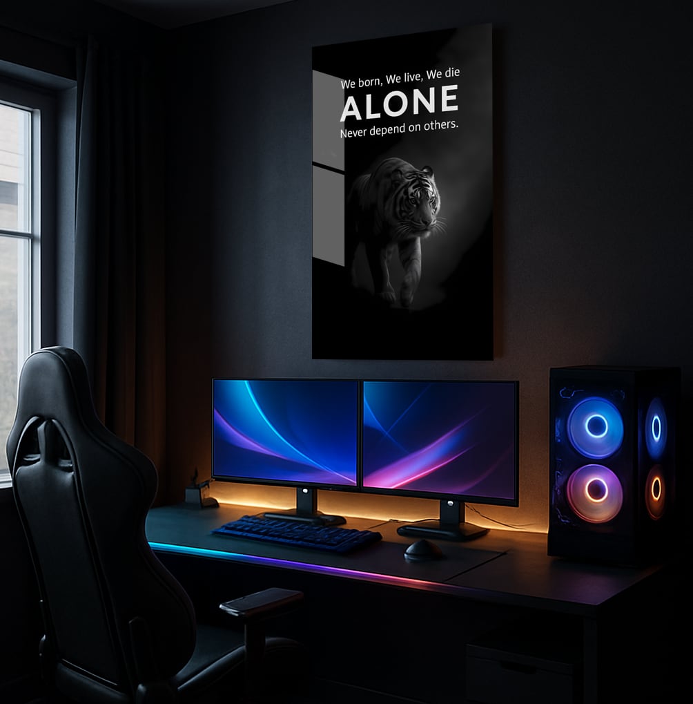 Alone Tiger Art - Lifestyle Mockup
