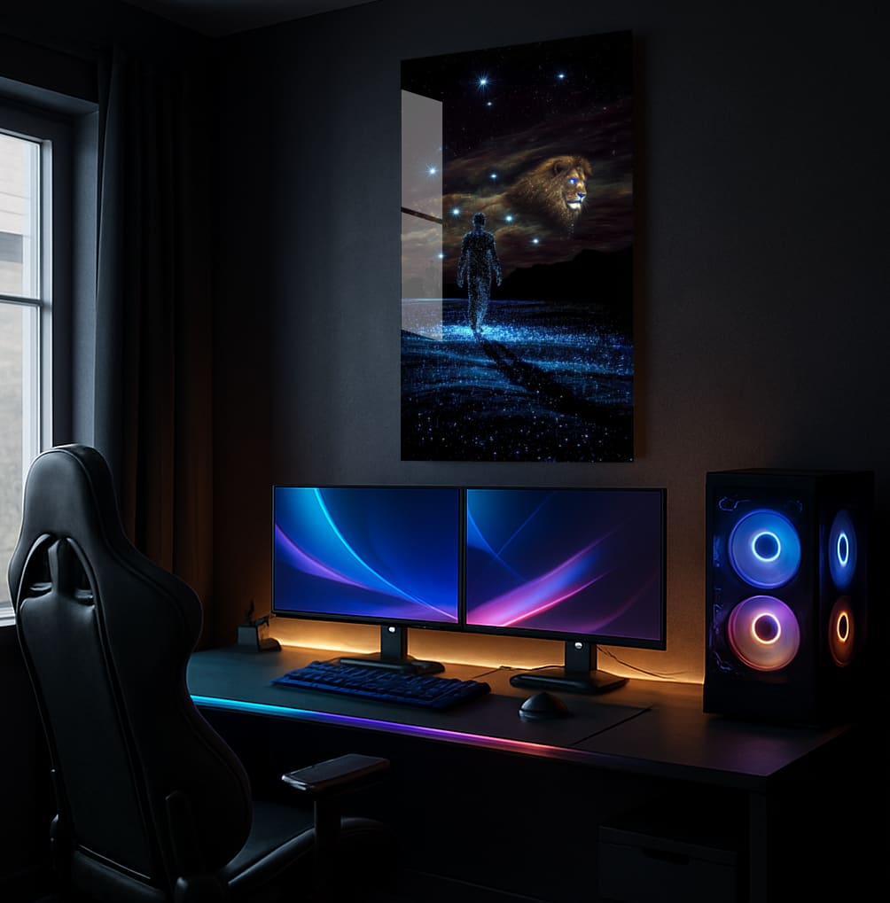 Cosmic Lion Ascent - Showcase Mockup