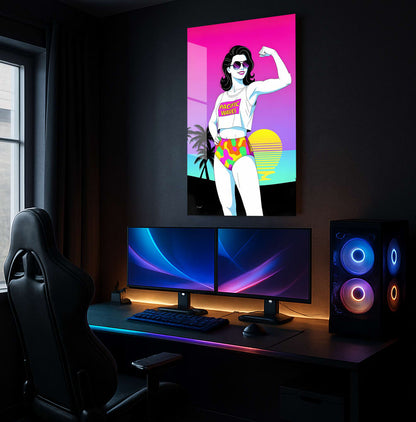 Pacific Waves of Power Femme 80s Patrick Nagel - Lifestyle Mockup