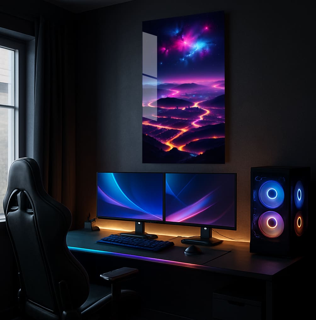 Neon Cityscape Dreams - Lifestyle Mockup