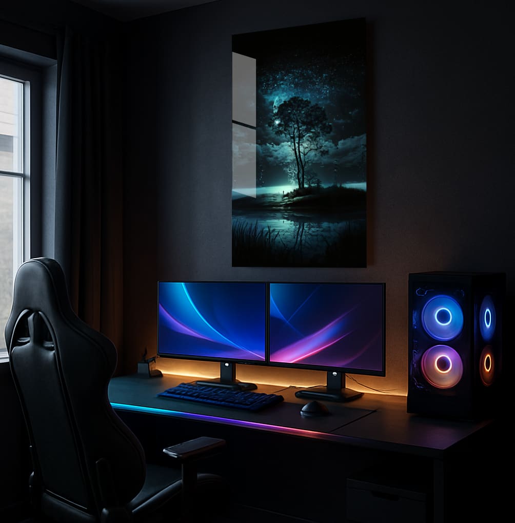 Tranquil Lunar Landscape - Lifestyle Mockup