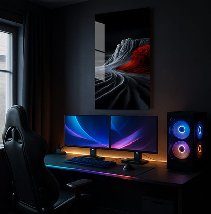 Crimson Mountain Flow - Showcase Mockup