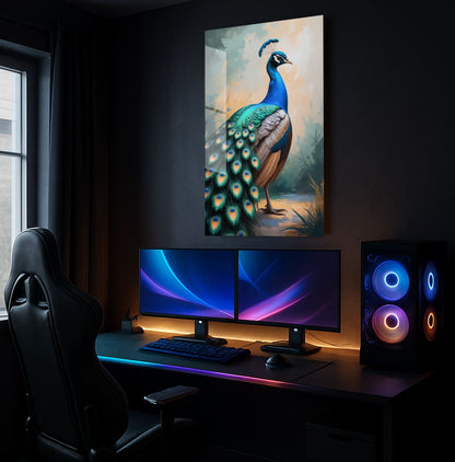 Elegant Azure Peacock - Showcase Mockup