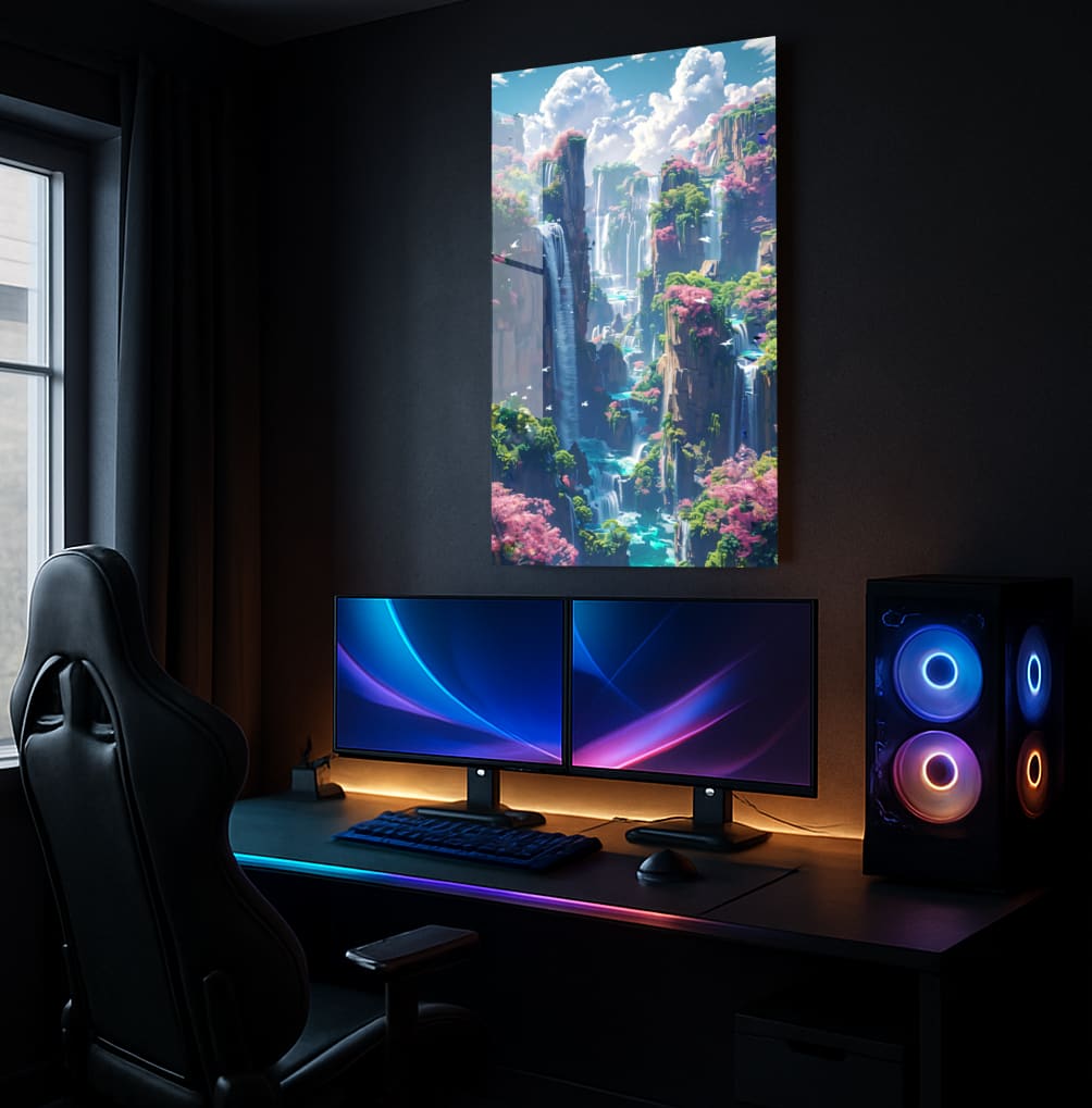 Cascading Waterfall Paradise - Lifestyle Mockup