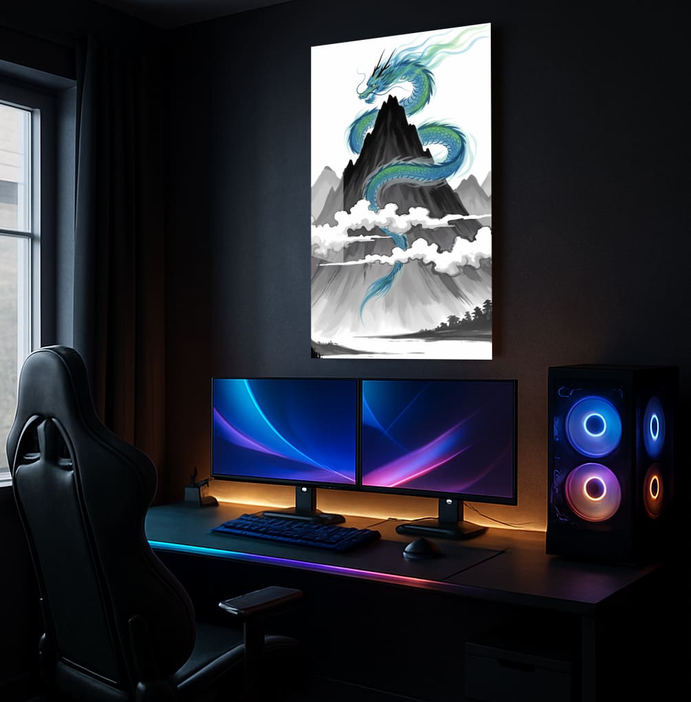 Azure Serpent's Ascent - Showcase Mockup